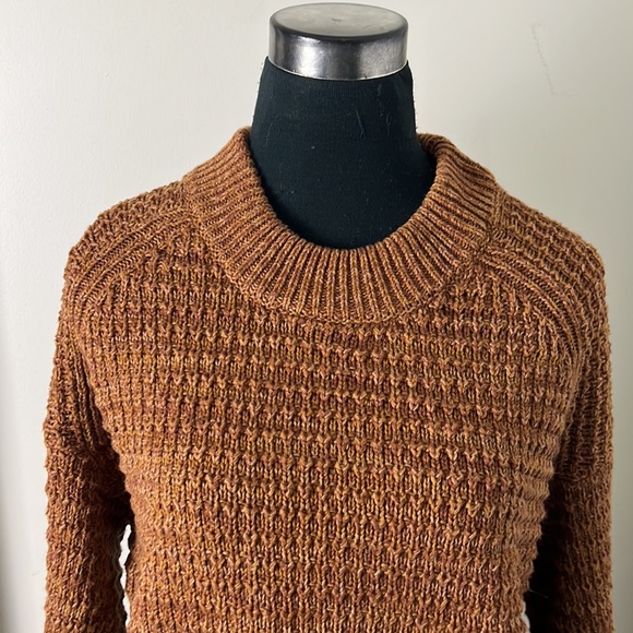 Cable Knit Crochet Cotton Blend Cropped Sweater Size Large - Picture 6 of 11
